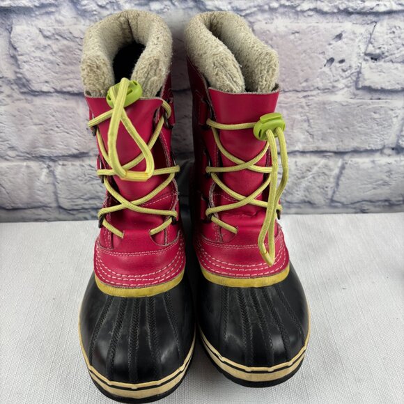 Sorel Girls Youth 5 Carnival Carnival Pink Yoot Pac Insulated Winter Snow Boots - Picture 5 of 12